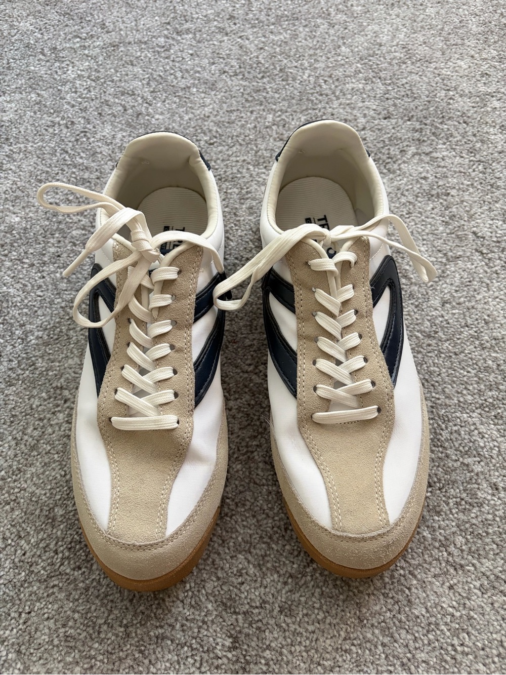 Women’s Tretorn Beige & Black Retro Trainer Sneakers